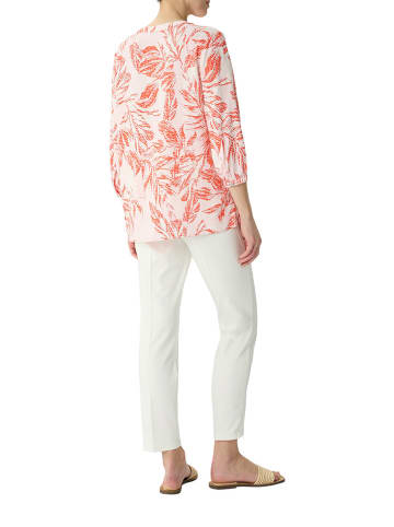 comma Bluse in Weiß/ Pink