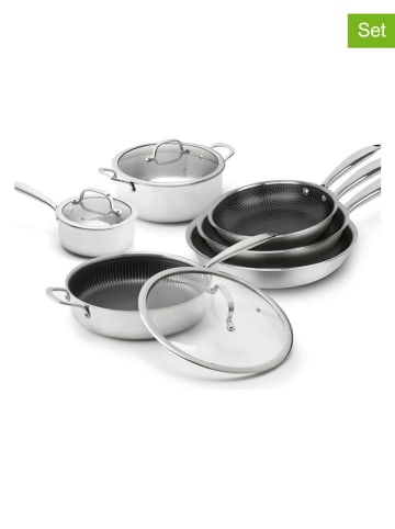 Sauter 9tlg. Edelstahl-Kochgeschirr-Set in Weiß/ Silber