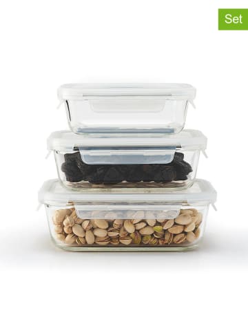 Sauter 3-delige set: vershouddozen transparant/wit