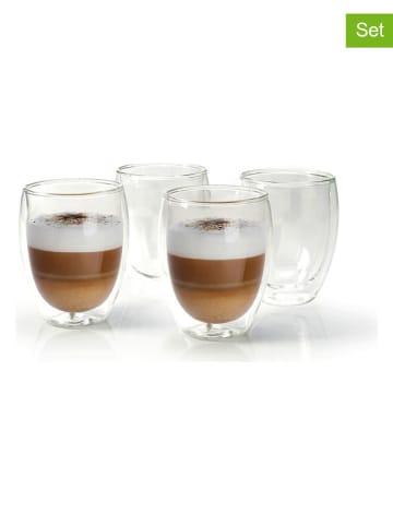 Sauter 4-delige set: koffieglazen transparant - (H)11,5 x Ø 9,2 cm
