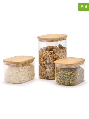 Sauter 3-delige set: voorraadglazen transparant/naturel