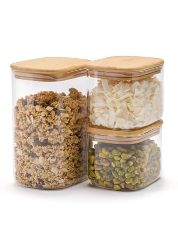 Sauter 3-delige set: voorraadglazen transparant/naturel