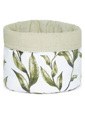 Sauter Koszyk w kolorze biało-zielonym - wys. 21 x Ø 20 cm