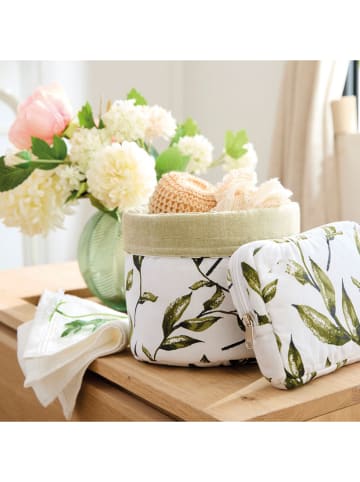 Sauter Koszyk w kolorze biało-zielonym - wys. 21 x Ø 20 cm