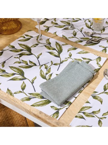 Sauter 4-delige set: placemats wit/groen - (L)40 x (B)35 cm