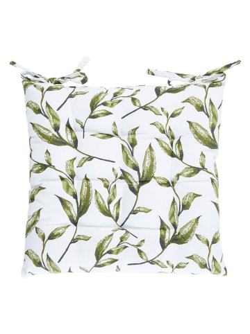 Sauter Stuhlkissen in Weiß/ Grün - (L)40 x (B)40 cm