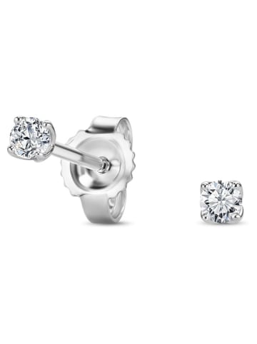 Revoni Witgouden oorstekers met diamanten