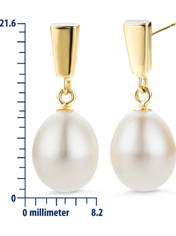 Diamant Exquis Gouden oorstekers met parels