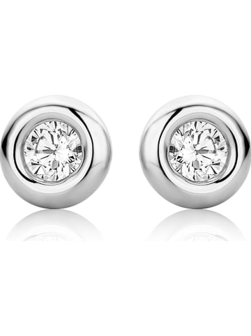 Revoni Witgouden oorstekers met zirkonia's