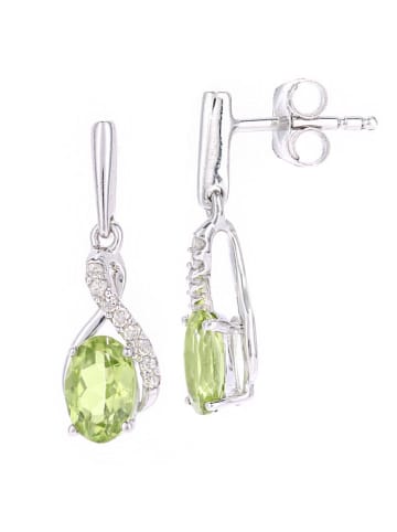 Revoni Witgouden oorstekers met diamanten