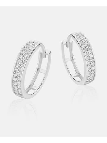 Revoni Witgouden creolen met edelstenen