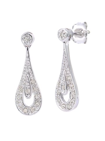 Revoni Witgouden oorstekers met diamanten