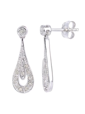 Revoni Witgouden oorstekers met diamanten