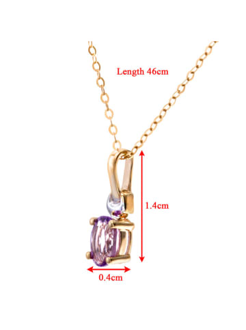 Revoni Złoty naszyjnik z diamentową zawieszką - 46 cm