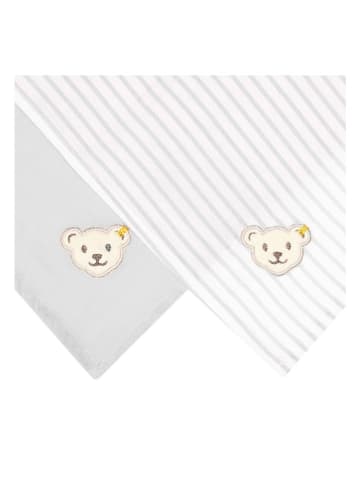 Steiff Pieluszki (2 szt.) w kolorze szaro-białym - 32 x 27 x 2 cm