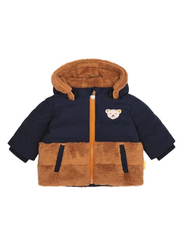 Steiff Steppjacke in Hellbraun/ Dunkelblau
