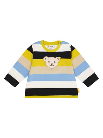 Steiff Bluza w kolorze błękitno-żółto-kremowym
