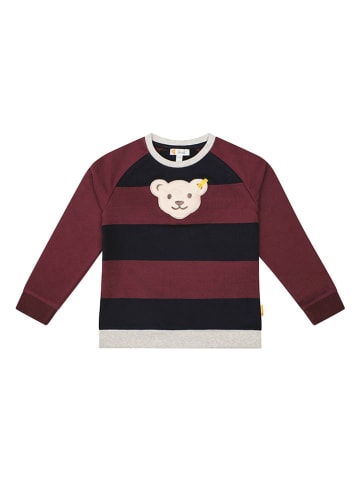 Steiff Sweatshirt in Bordeaux/ Schwarz