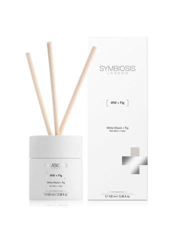 Symbiosis Geurstokjes "White Wood + Fig", 100 ml