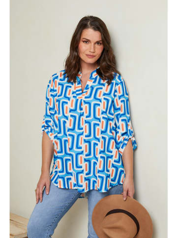 Curvy Lady Bluzka w kolorze niebiesko-białym