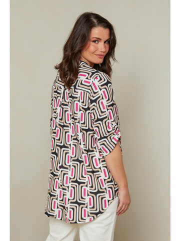 Curvy Lady Bluse in Schwarz/ Weiß