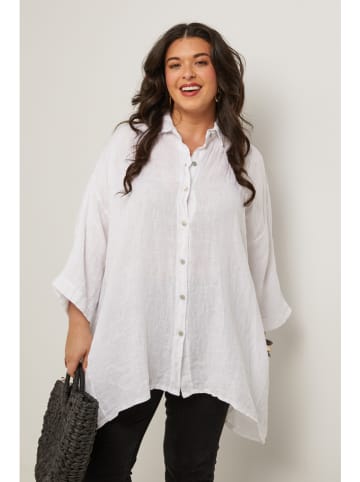 Curvy Lady Lniana koszula w kolorze białym