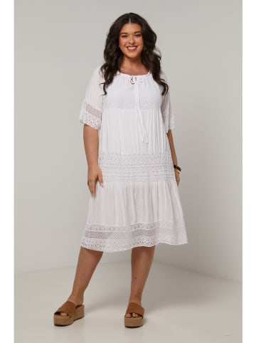 Curvy Lady Kleid in Weiß