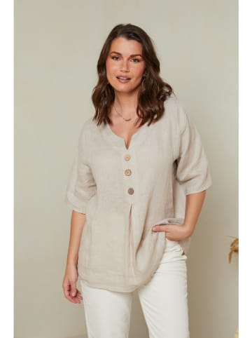 Curvy Lady Leinen-Bluse in Beige