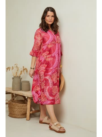 Curvy Lady Kleid in Pink/ Bunt