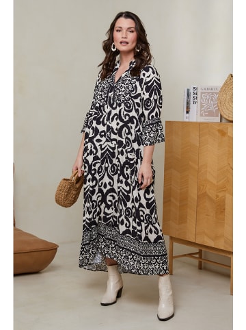 Curvy Lady Kleid in Schwarz/ Weiß