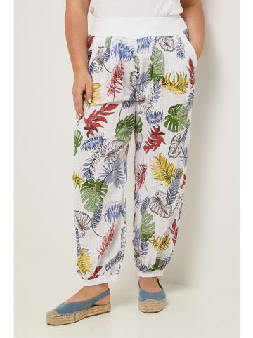 Curvy Lady Spodnie w kolorze biało-niebiesko-zielonym