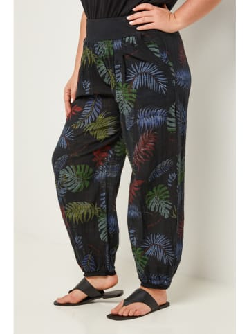 Curvy Lady Spodnie w kolorze czarno-zielonym