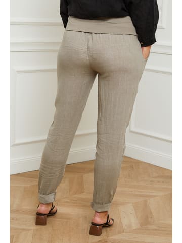 Curvy Lady Leinen-Hose "Provence" in Taupe