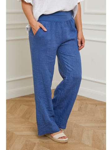 Curvy Lady Leinen-Hose "Valencia" in Blau