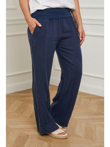 Curvy Lady Leinen-Hose "Valencia" in Dunkelblau