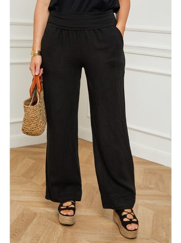 Curvy Lady Leinen-Hose "Valencia" in Schwarz