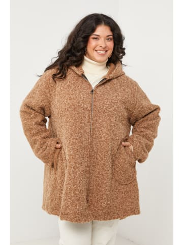 Curvy Lady Übergangsjacke in Hellbraun