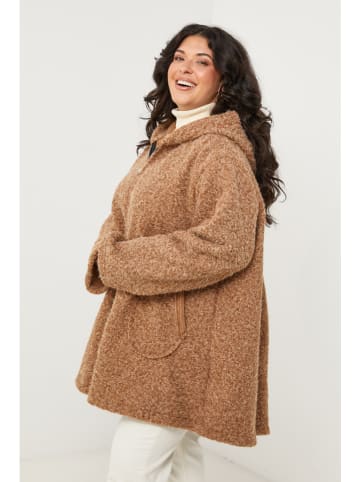 Curvy Lady Übergangsjacke in Hellbraun