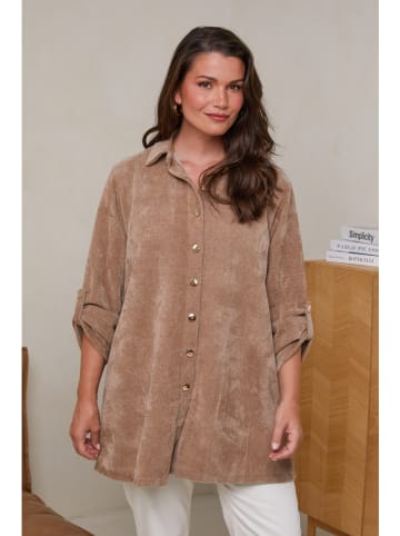 Curvy Lady Bluse in Hellbraun