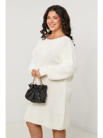 Curvy Lady Sukienka dzianinowa w kolorze białym