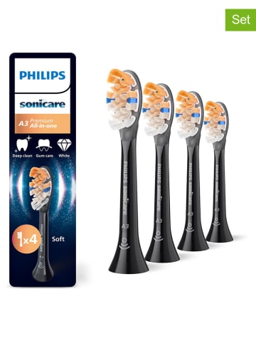 PHILIPS sonicare 4-delige set: opzetborstels "Premium All-in-One" zwart