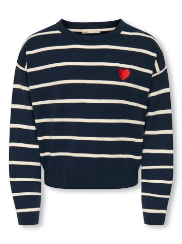 KIDS ONLY Sweter "Amy" w kolorze granatowo-kremowym