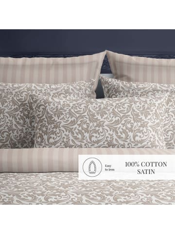 maison héritage PARIS 2er-Set: Satin-Kissenbezüge "Esprit Damas" in Taupe