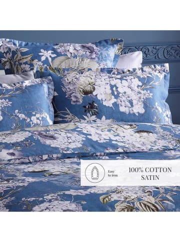 maison héritage PARIS Satijnen beddengoedset "Hortensia" blauw