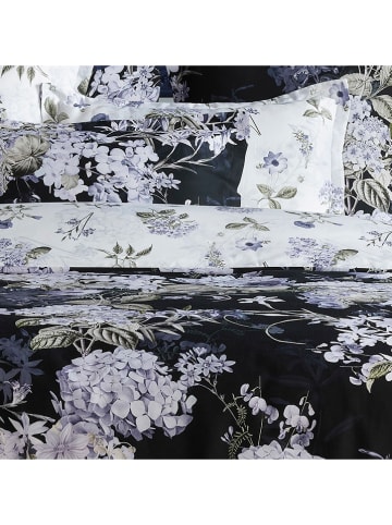 maison héritage PARIS Komplet pościeli satynowej "Hortensia" w kolorze granatowo-białym