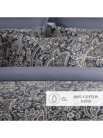 maison héritage PARIS Satin-Bettwäsche-Set in Grau/ Taupe