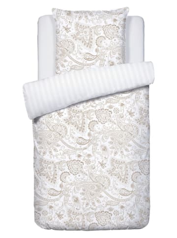 maison héritage PARIS Satin-Bettwäsche-Set in Taupe