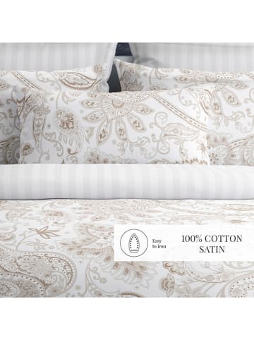 maison héritage PARIS Satynowe poszewki (2 szt.) w kolorze szarobrązowym na poduszkę