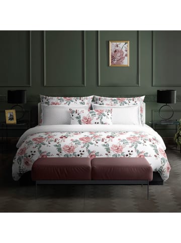 maison héritage PARIS Satin-Bettwäsche-Set "Peony" in Weiß/ Rosa