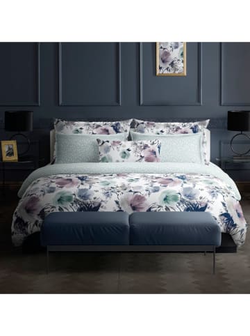 maison héritage PARIS Satijnen bedlaken "Erodium" donkerblauw/grijs